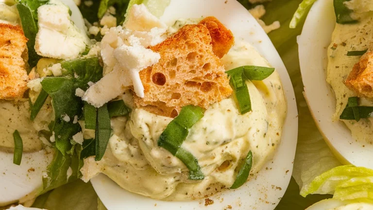 Caesar Salad Deviled Eggs - Featured