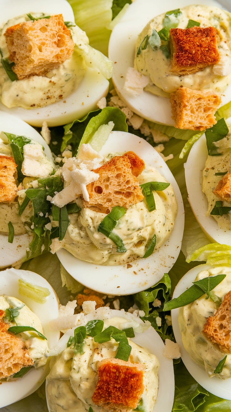 Caesar Salad Style Deviled Eggs