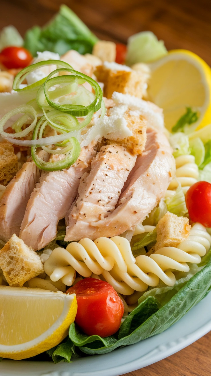 Grilled Chicken Caesar Pasta Salad