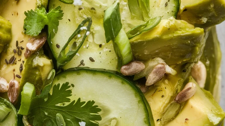 Cilantro Cucumber Salad With Avocado & Pickles - Featured