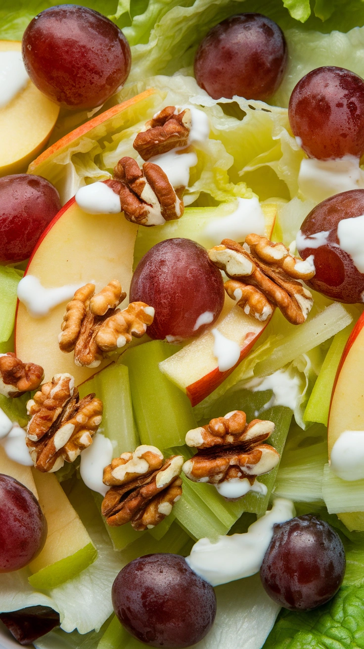 Healthy Waldorf Salad with Apples and Walnuts