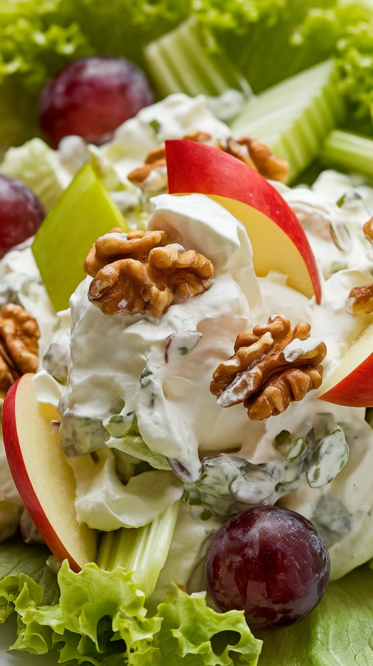 Traditional Waldorf Salad with Apples and Walnuts