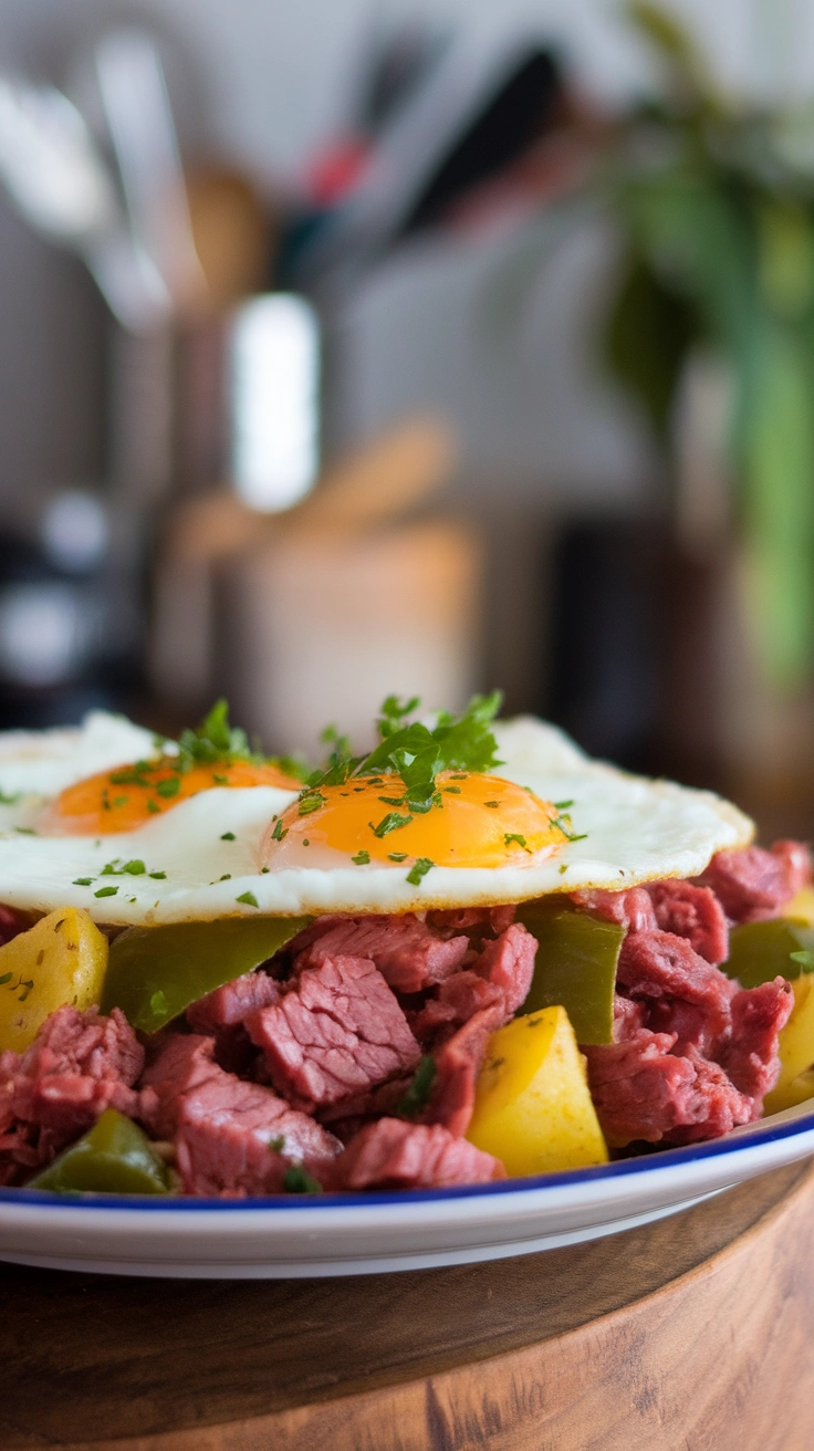 Crispy Corned Beef Hash and Eggs
