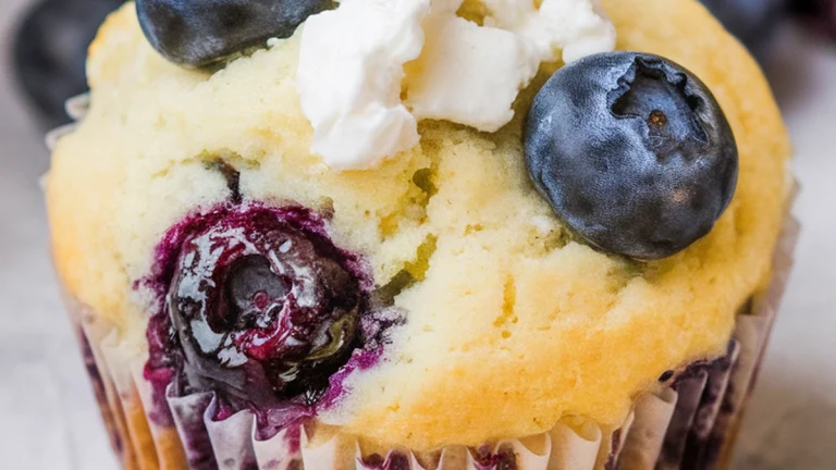 Cottage Cheese Blueberry Muffins (high protein) - Featured