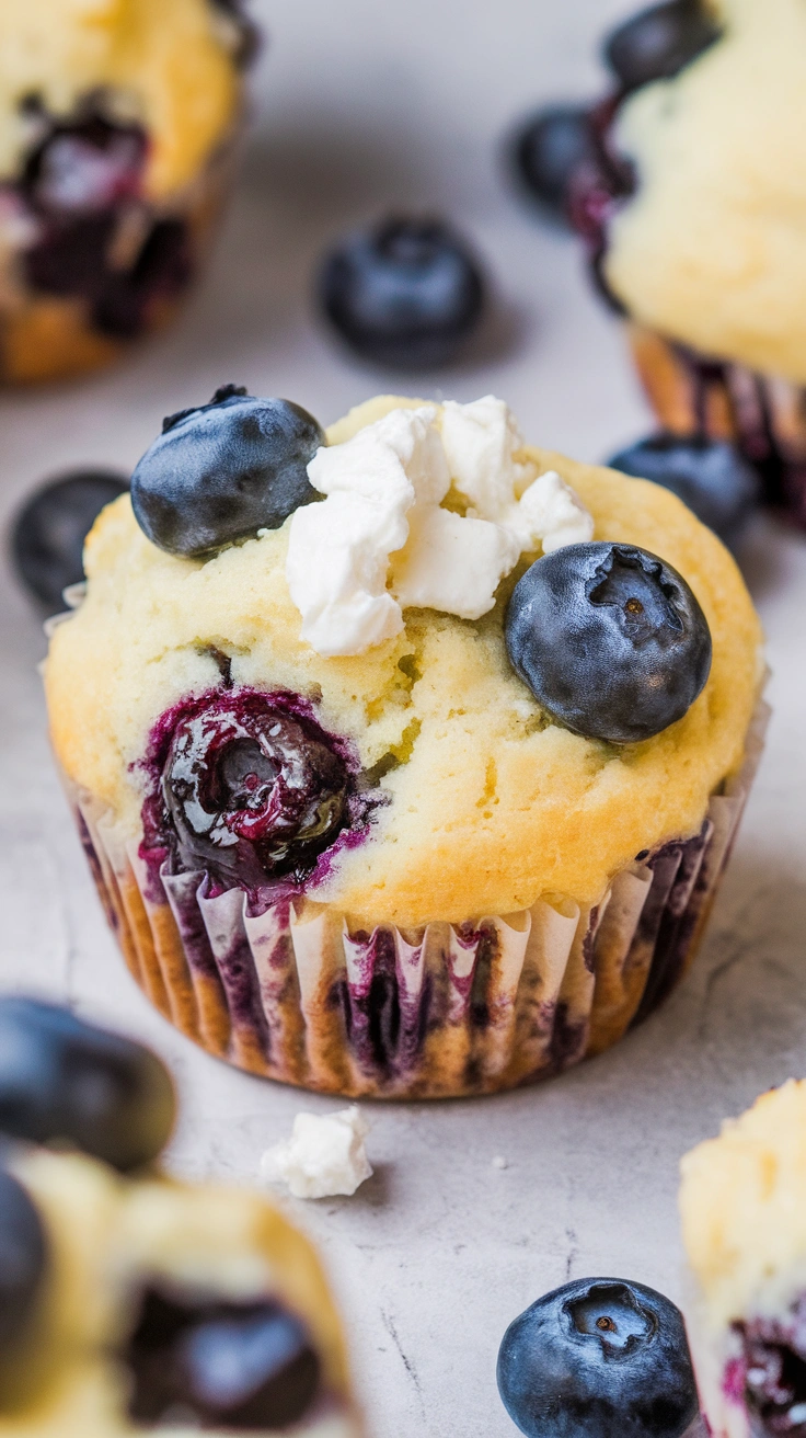 High-Protein Cottage Cheese Blueberry Muffins