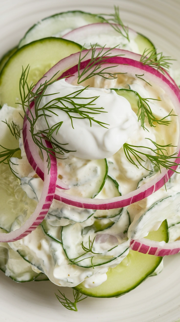 Creamy Cucumber Salad with Fresh Dill