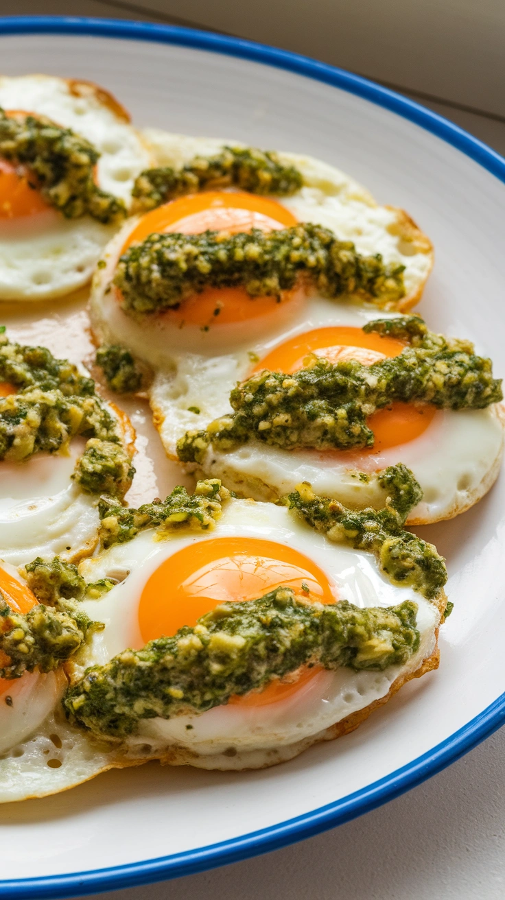 Crispy Fried Eggs with Chimichurri