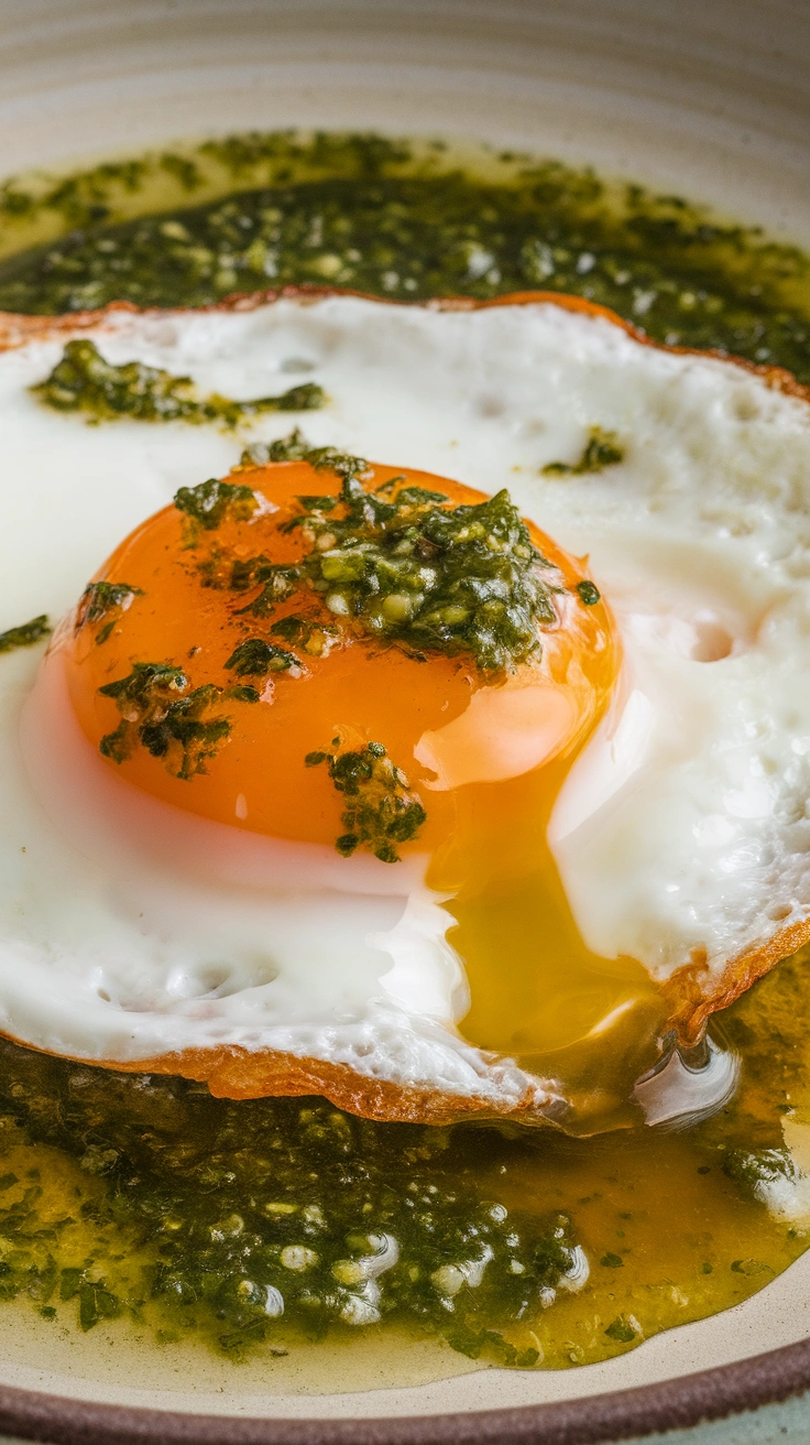 Fried Eggs with Chimichurri