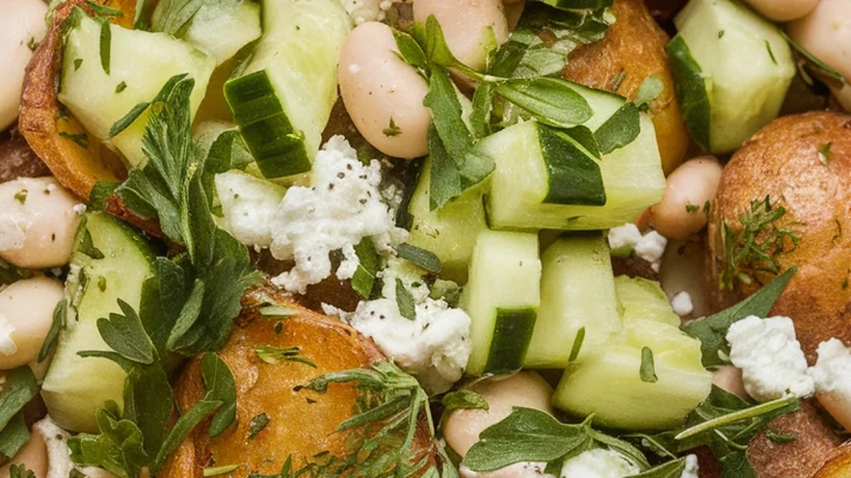 Herby Crispy Potato and White Bean Salad - Featured