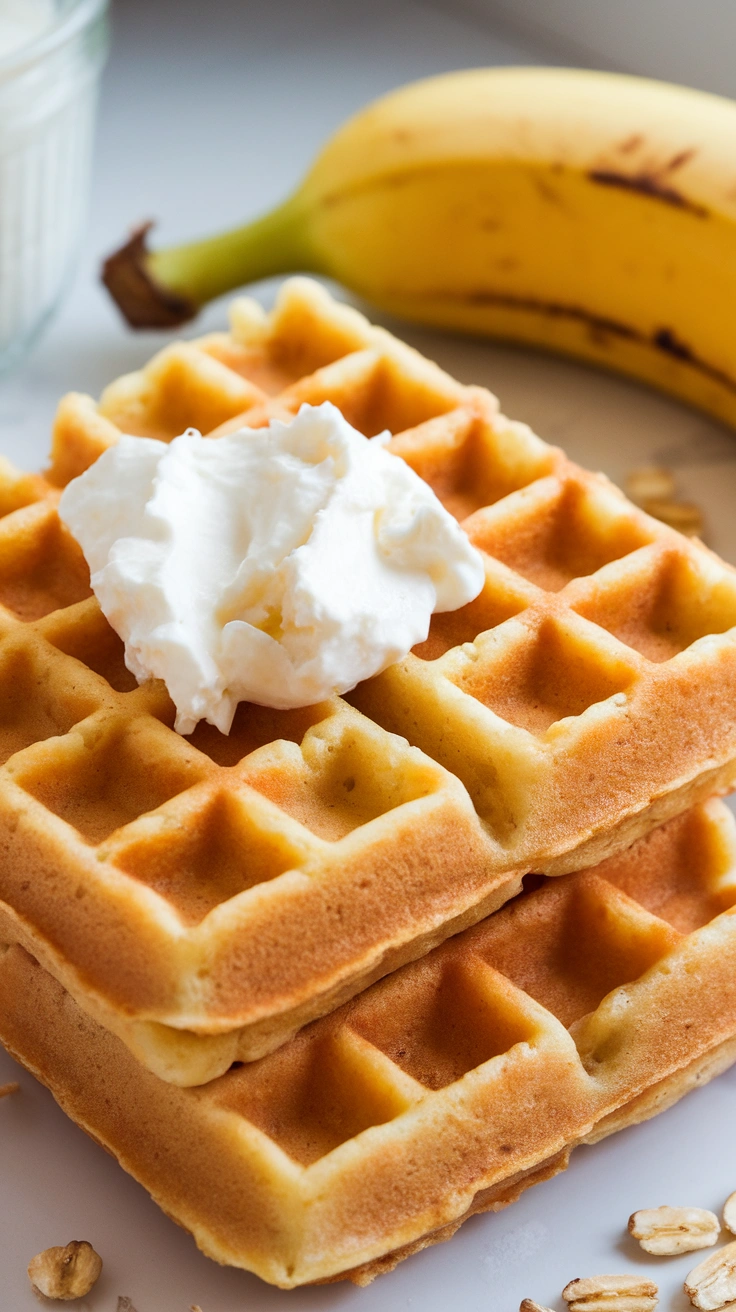 High-Protein Cottage Cheese Oat Waffles
