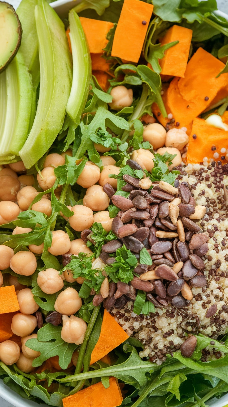 High-Protein Vegan Arugula Salad with Honey Mustard