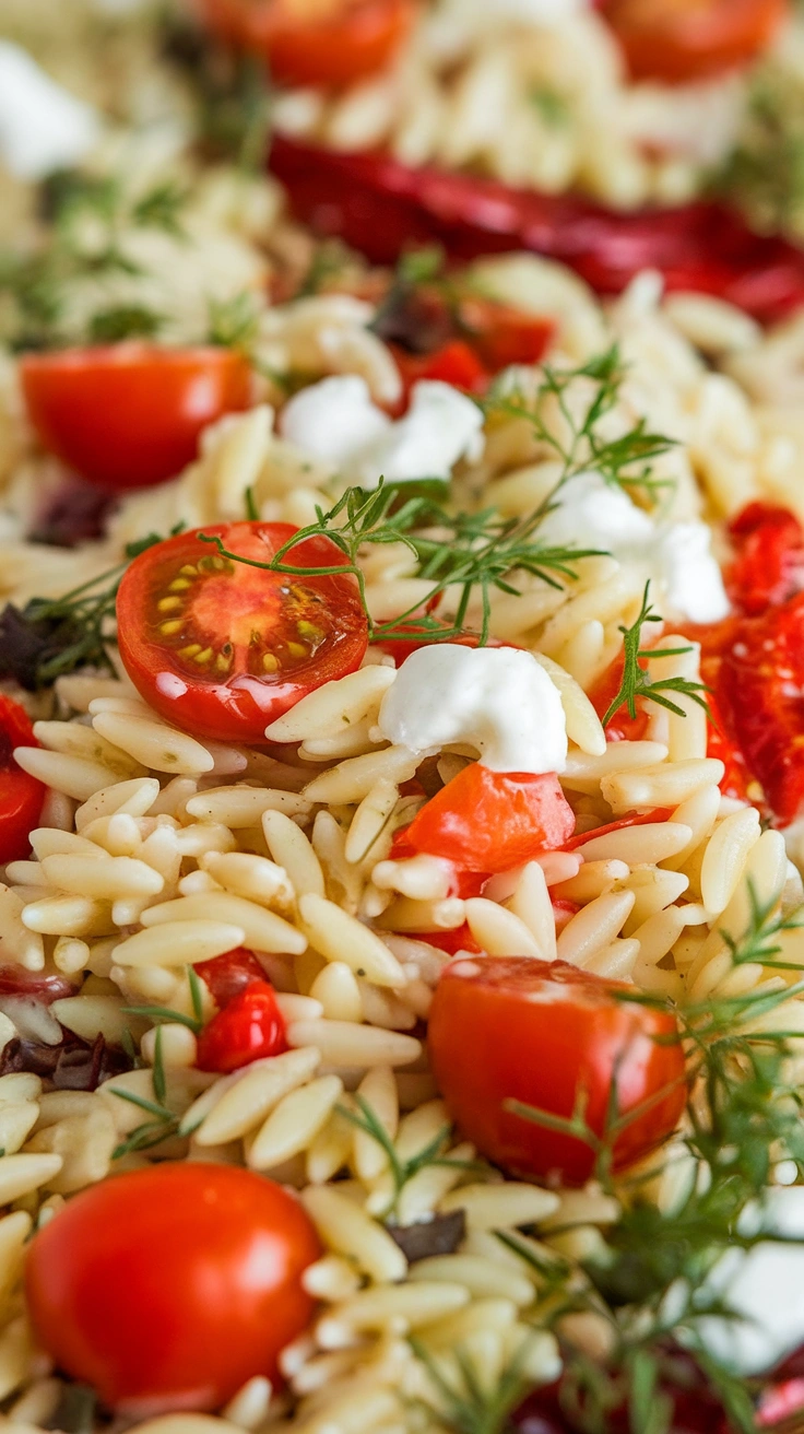 Italian Orzo Pasta Salad with Vegetables