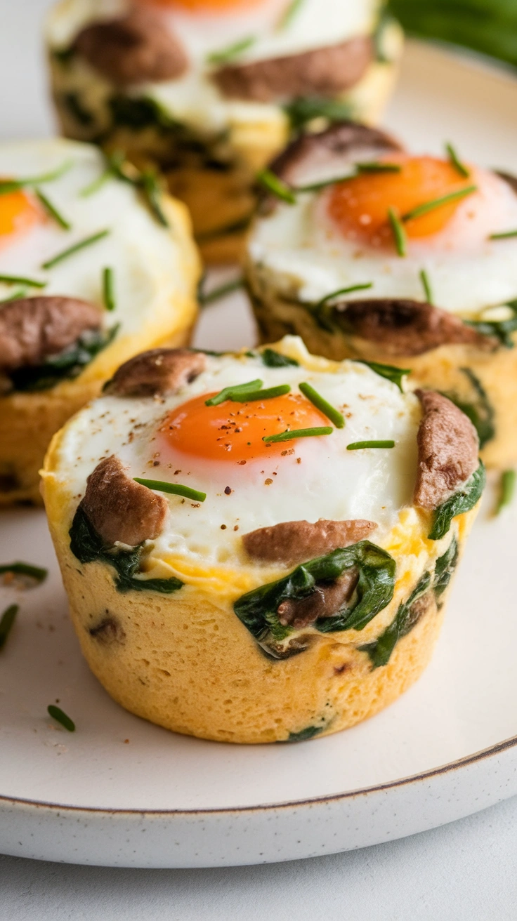 Spinach and Mushroom Egg Muffins