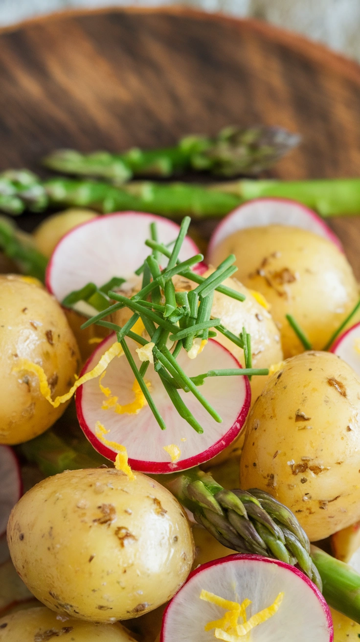 New Potato Salad with Asparagus and Radishes