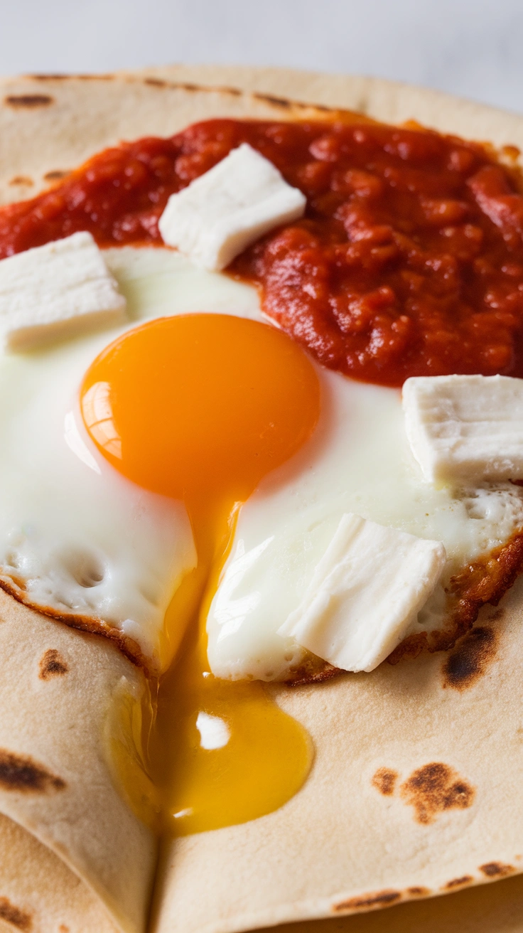 Fried Egg Tortilla Pizza