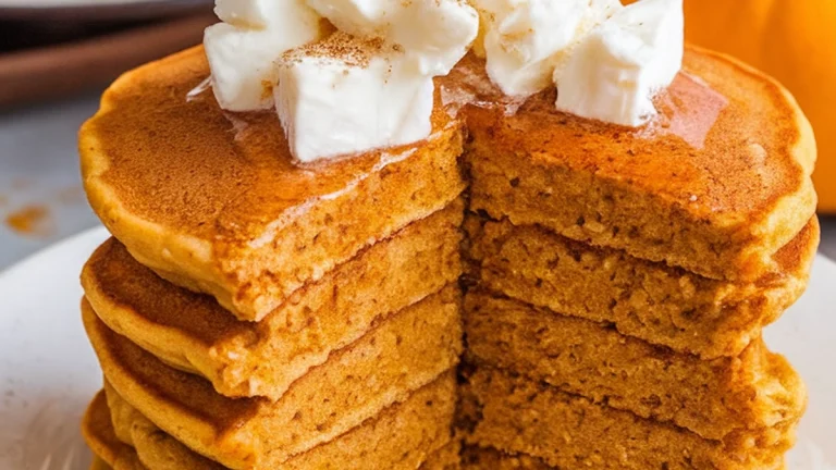 Pumpkin Cottage Cheese Oatmeal Pancakes - Featured