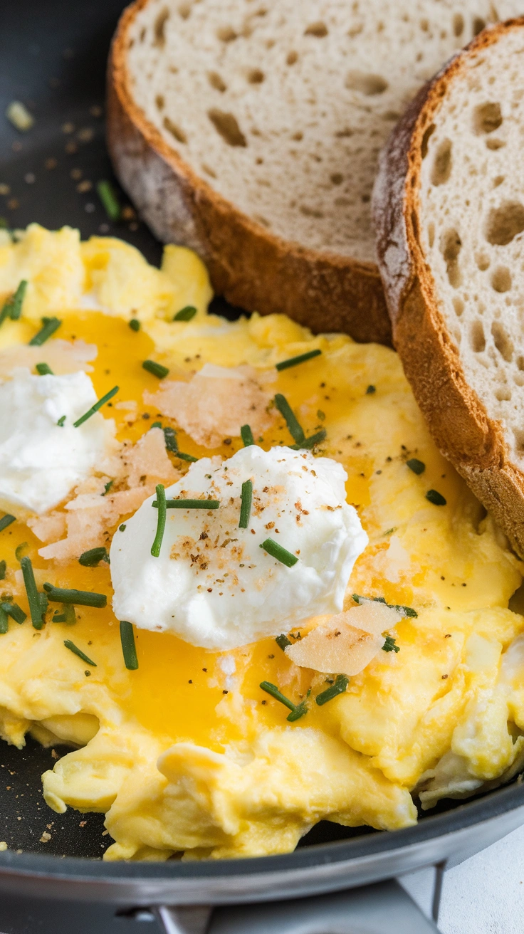 Creamy Scrambled Eggs with Ricotta Cheese
