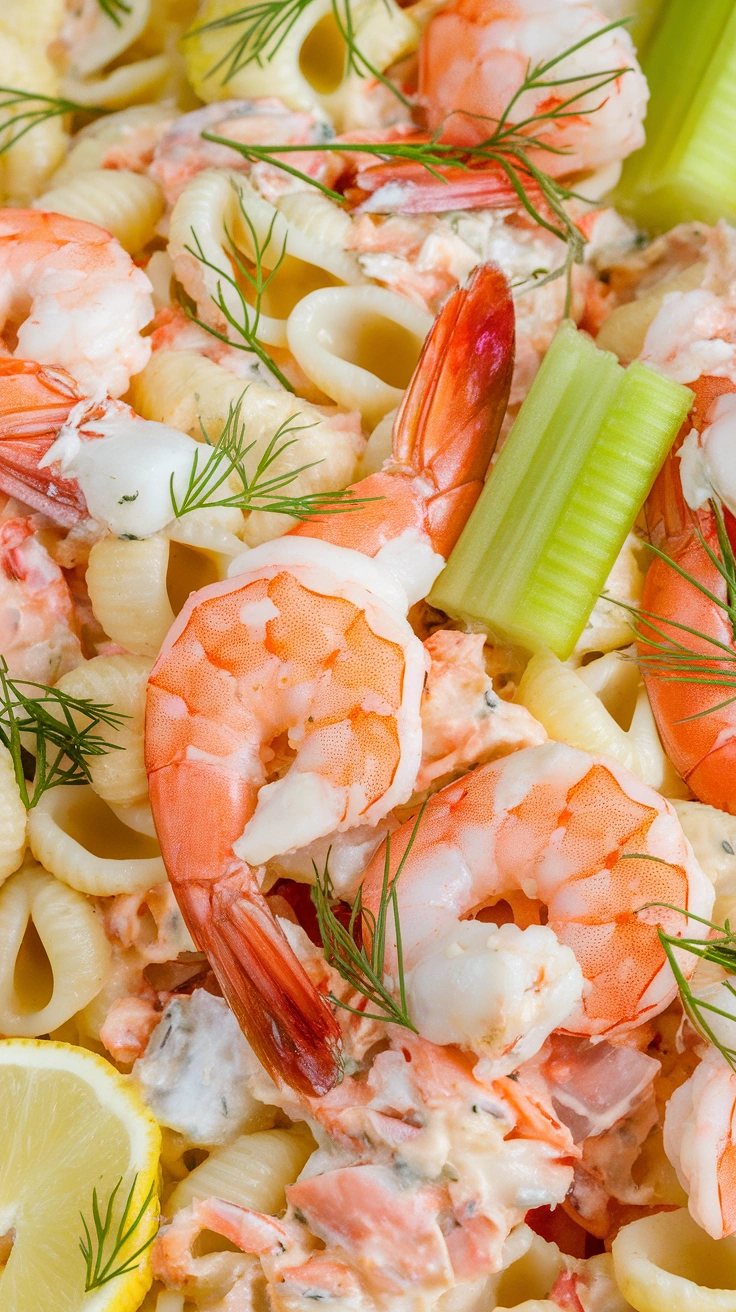 Creamy Seafood Pasta Salad with Crab
