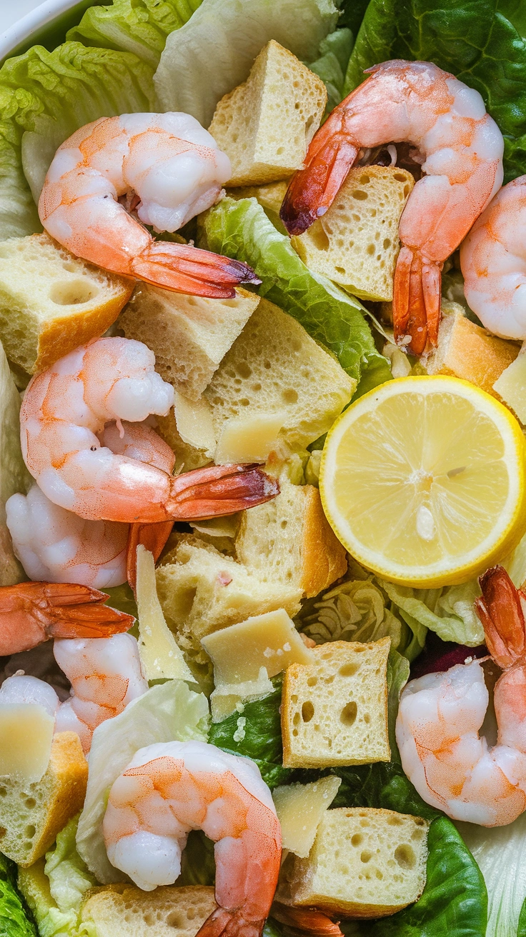 Grilled Shrimp Caesar Salad with Parmesan