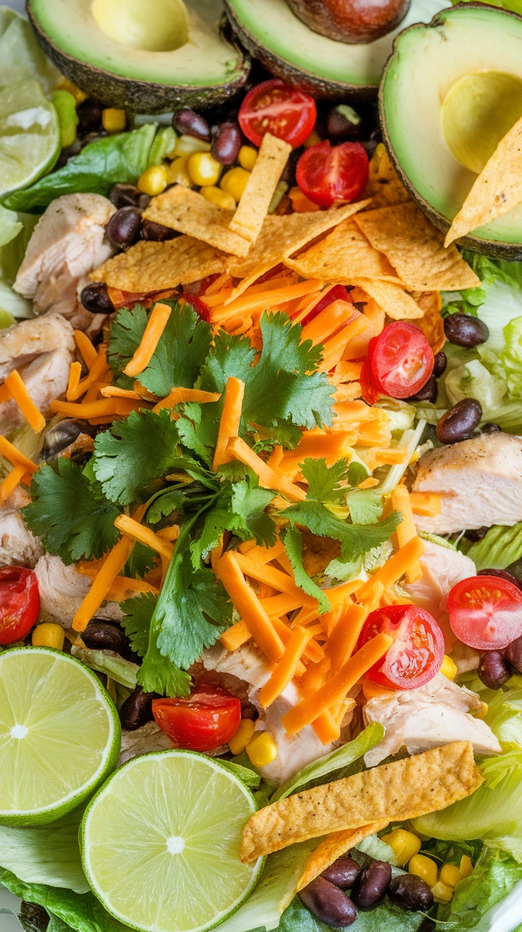 Southwest Chicken Caesar Salad with Corn