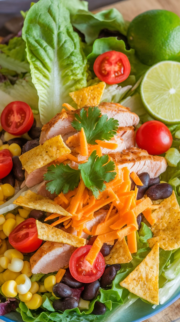 Southwest Chicken Caesar Salad with Spicy Dressing