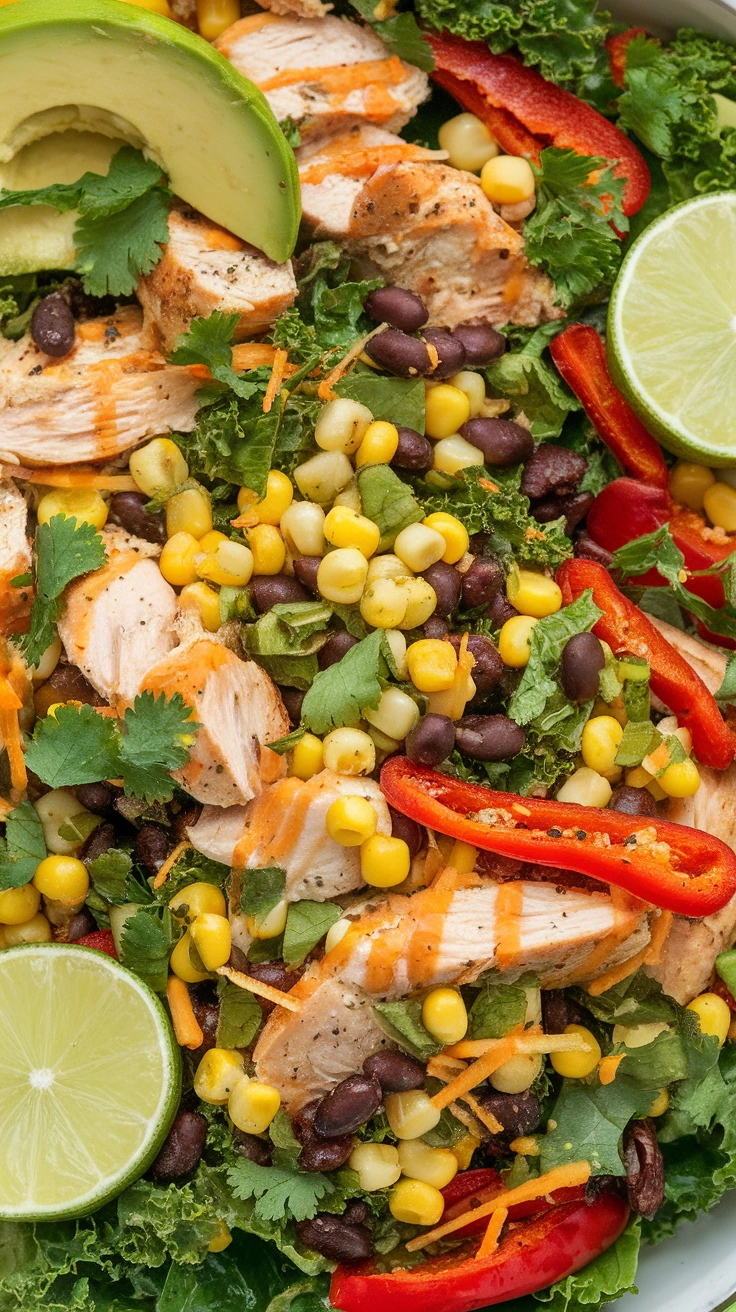 Southwest Chicken Salad with Avocado and Corn