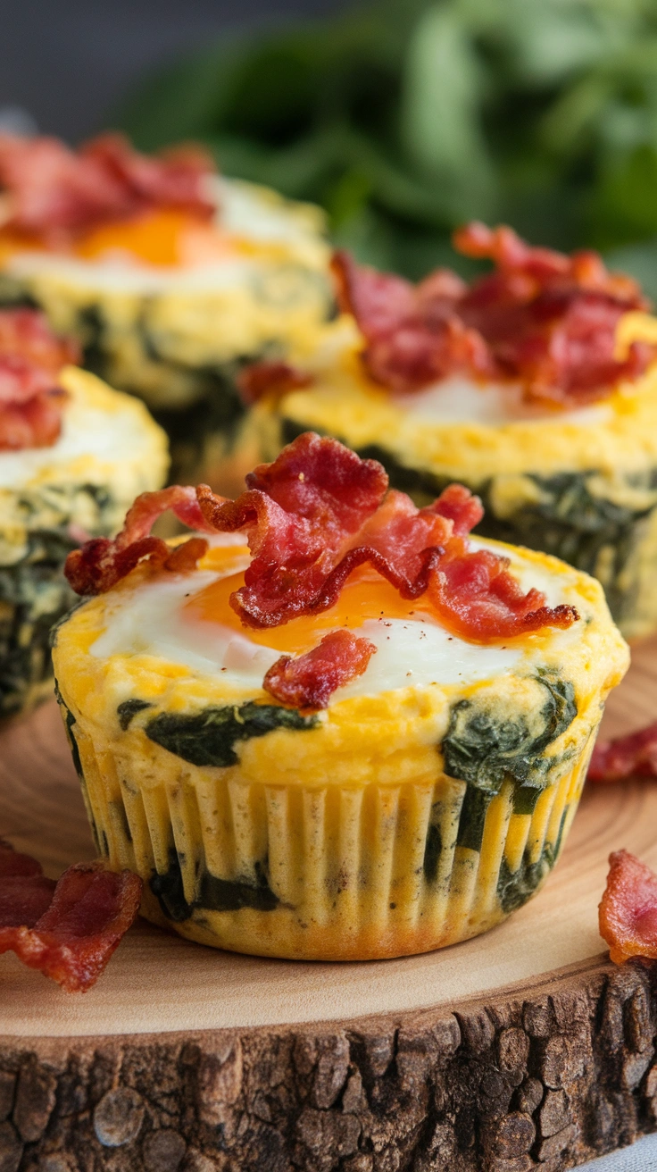 Cheesy Spinach Egg Muffins