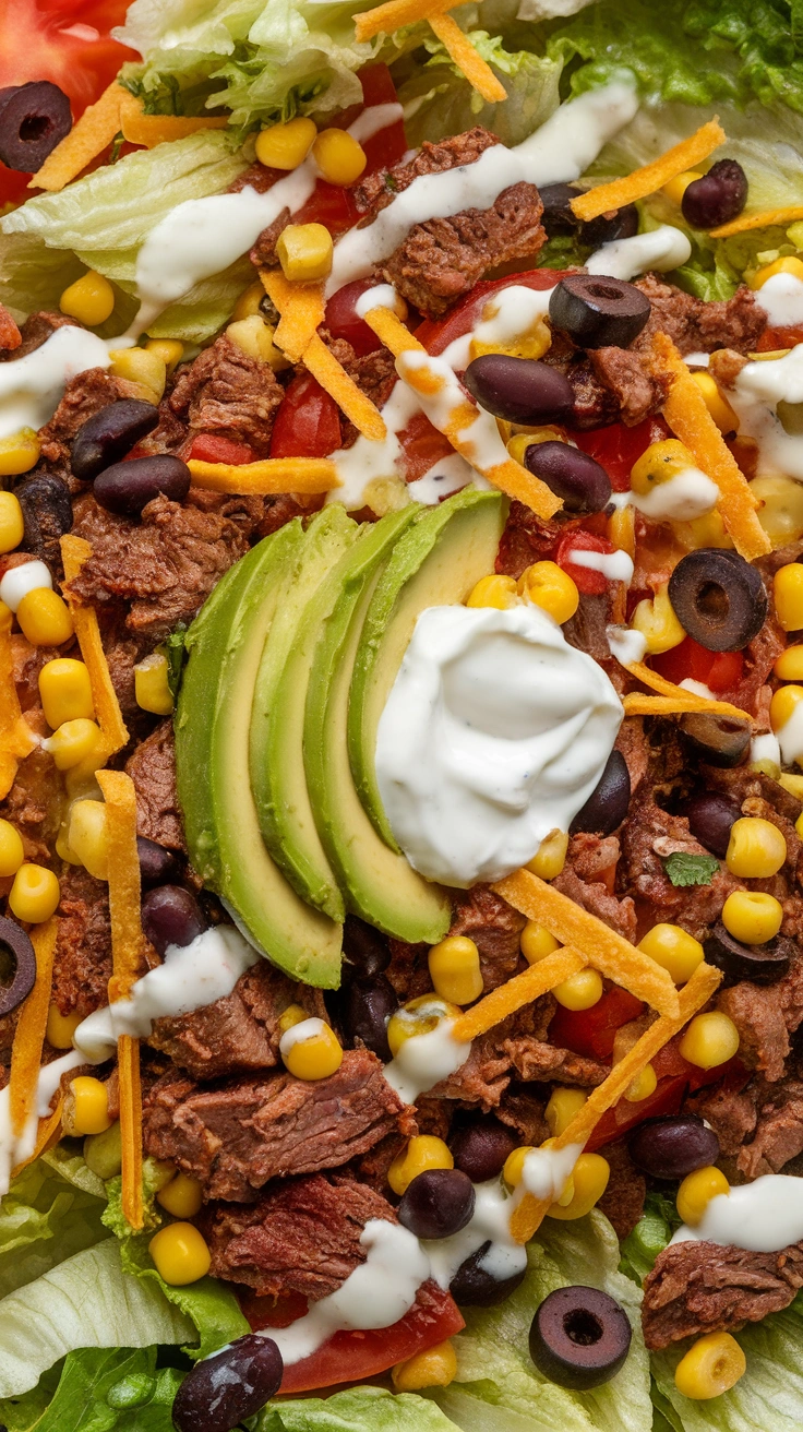 Loaded Beef Taco Salad Bowls