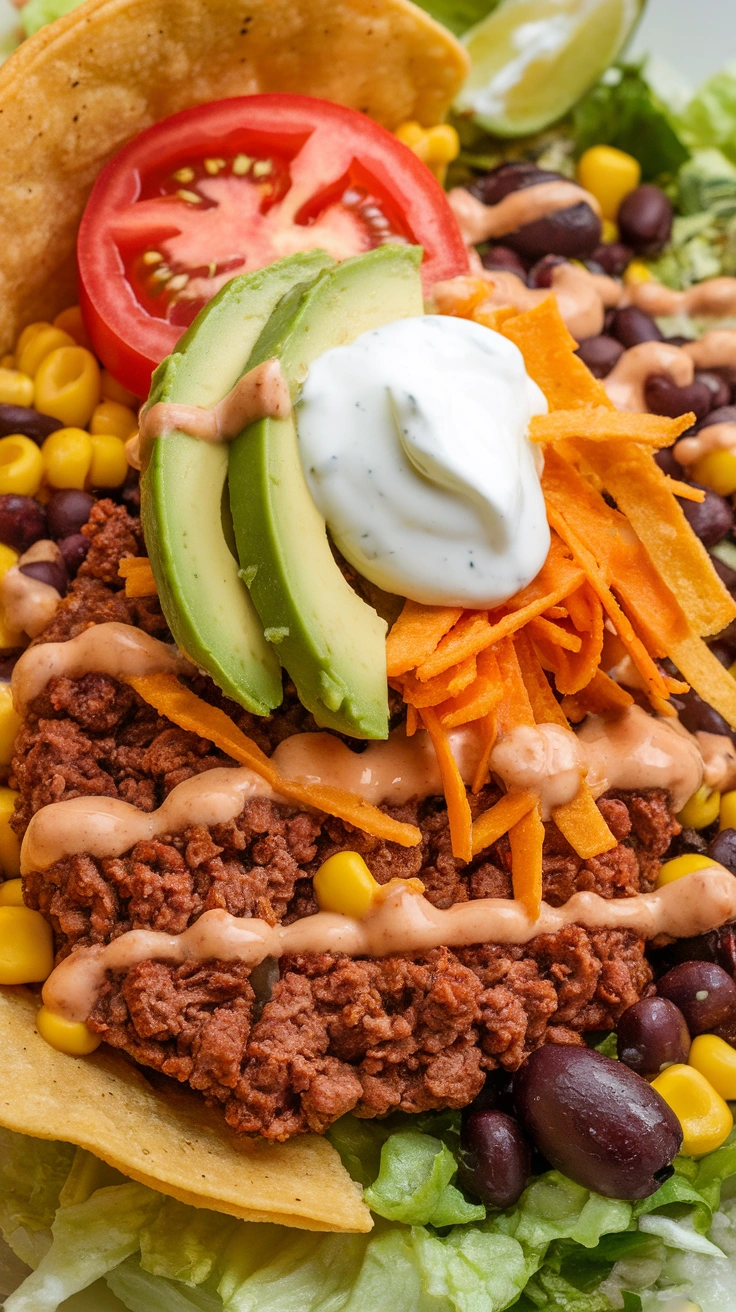 Loaded Beef Taco Salad