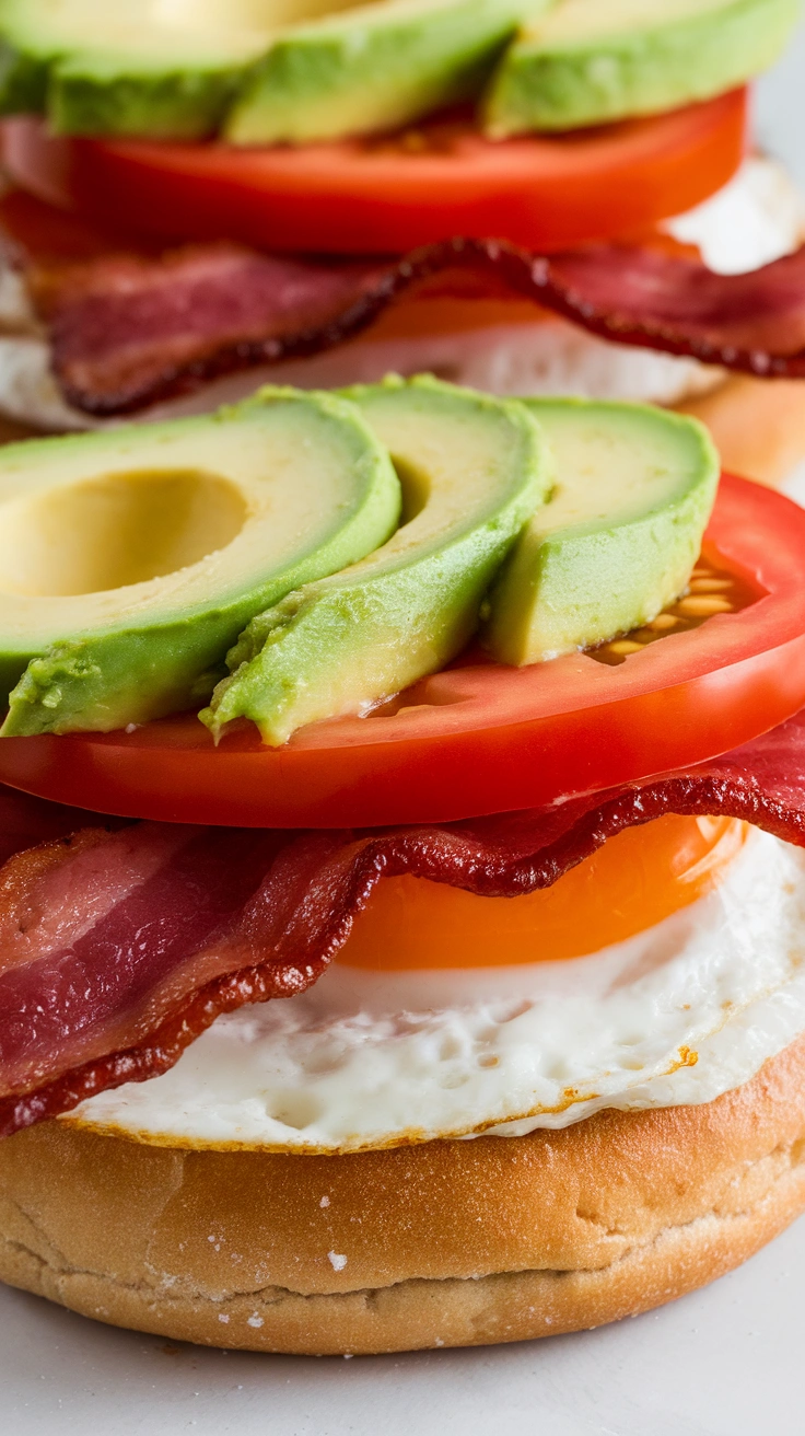 Stacked Fried Egg Breakfast Sandwich