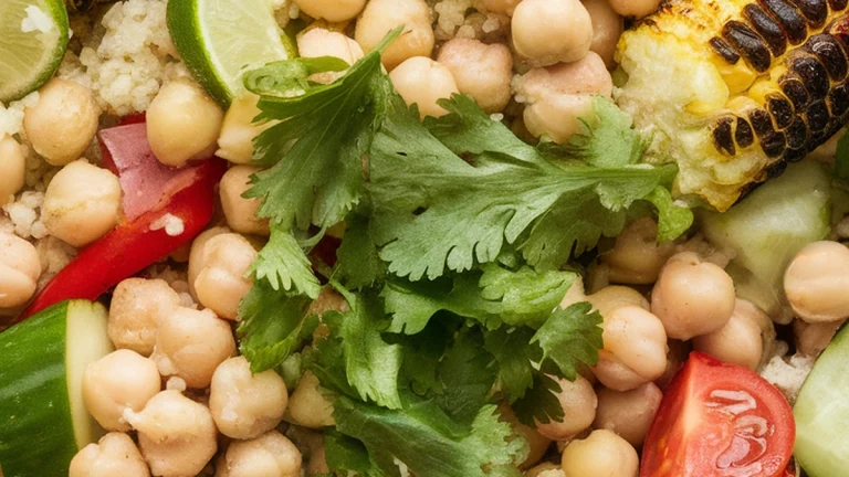 Vegan Couscous Salad with Chickpeas and Charred Corn - Featured