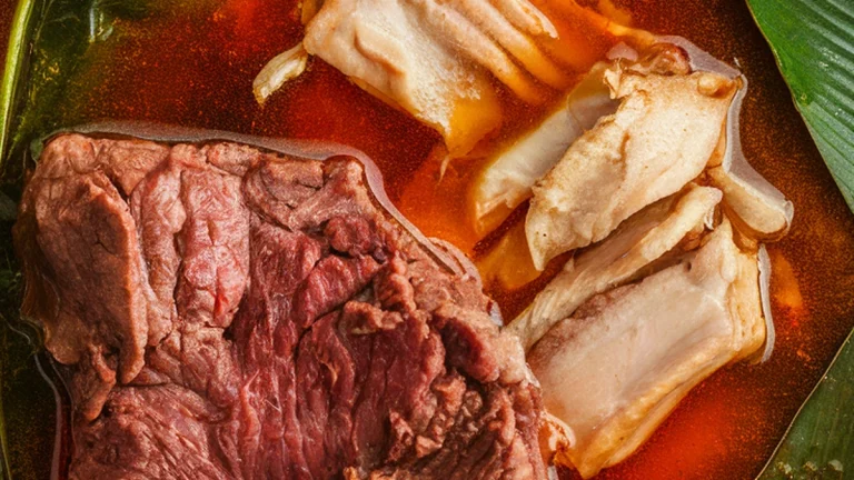 Ager Leaf Soup with Beef and Smoked Catfish - Featured