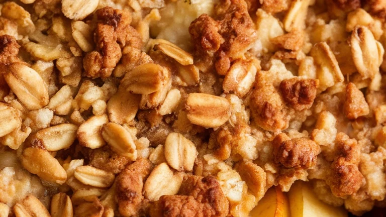 Apple Pear Crumble with Oat Brown Sugar Topping - Featured