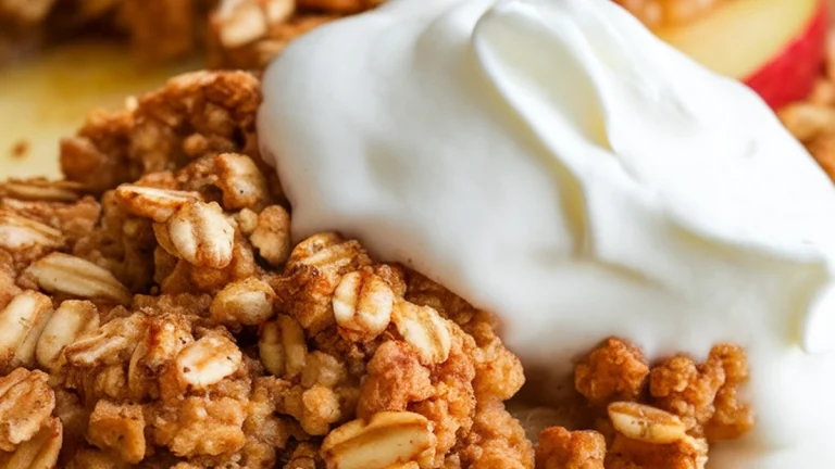 Apples with Cinnamon Brown Sugar Oat Topping - Featured