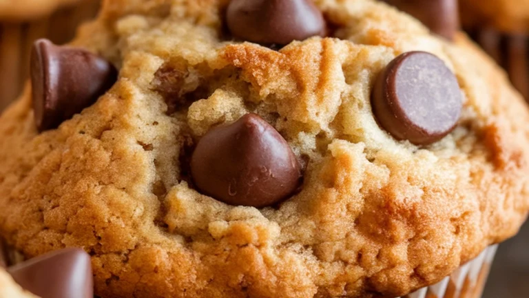 Banana Muffins with Chocolate Chips - Featured