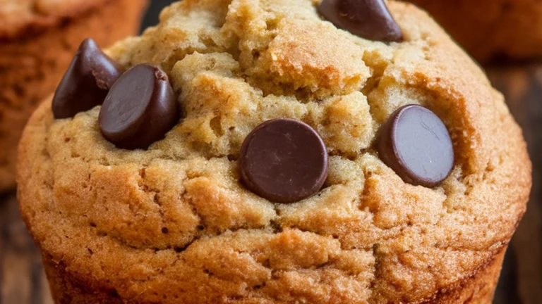 Banana Muffins with Chocolate Chips - Featured