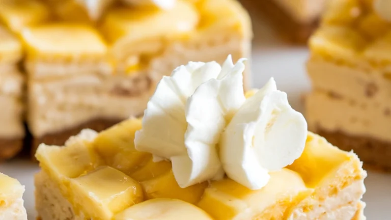 Banana Pudding Cheesecake Squares - Featured