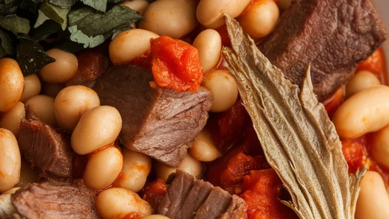 Beans and Meat with Ewedu and Tomato Sauce - Featured