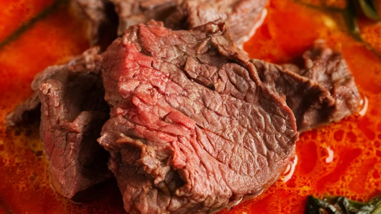 Beef and Ashwe Leaf Tomato Soup - Featured