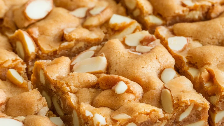 Blondies with Almond Toffee and Vanilla - Featured