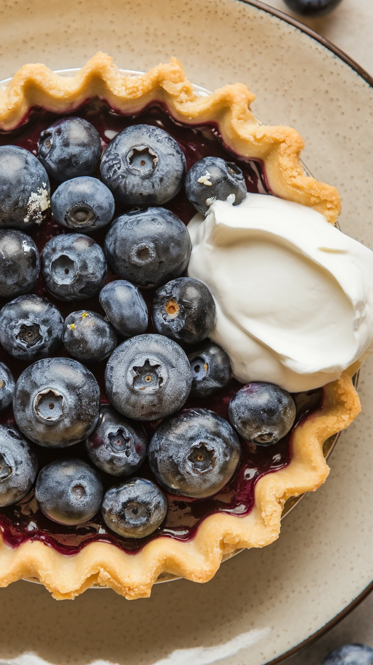 Lemon Blueberry Sour Cream Pie