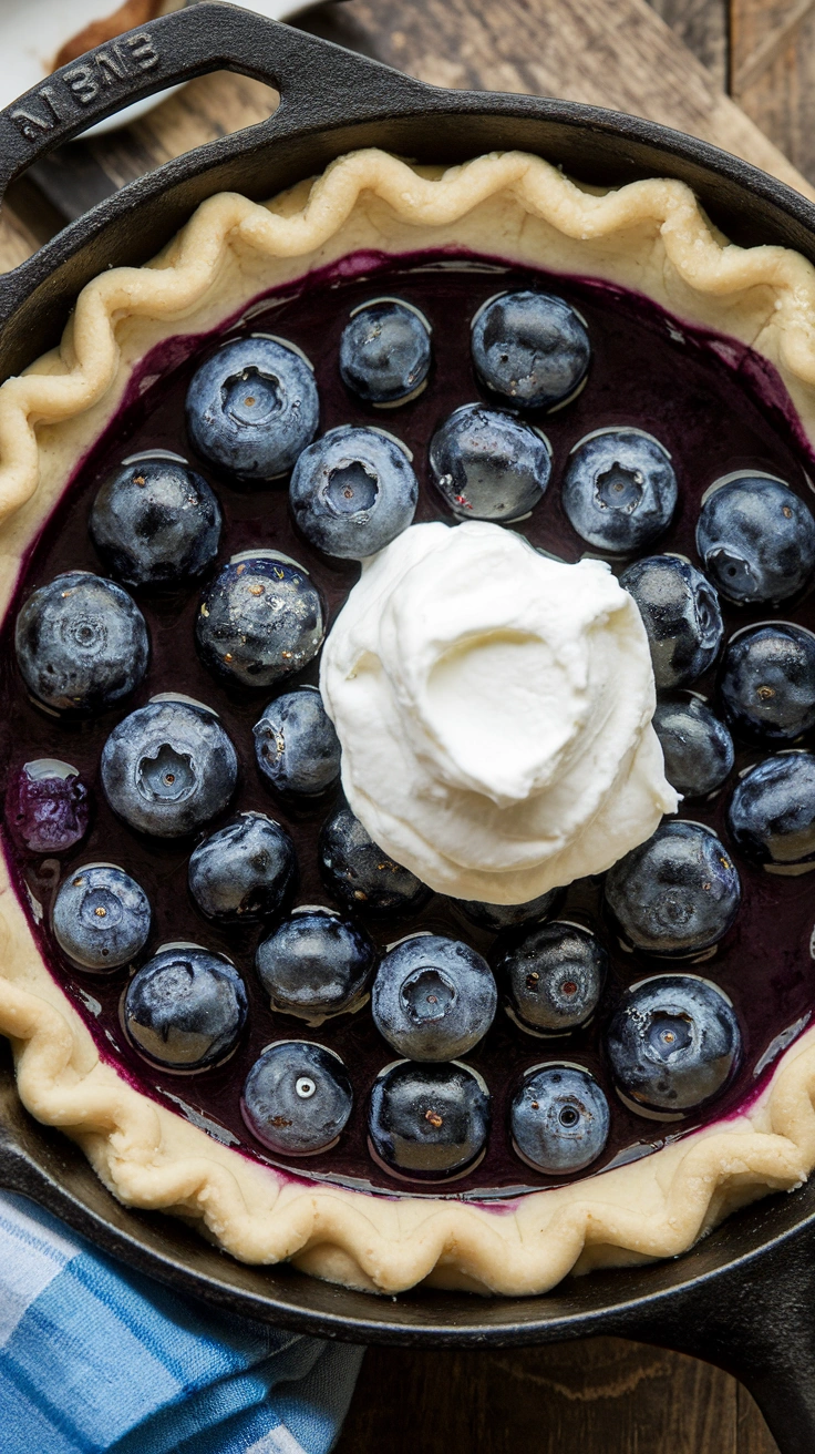 Cast Iron Blueberry Skillet Pie