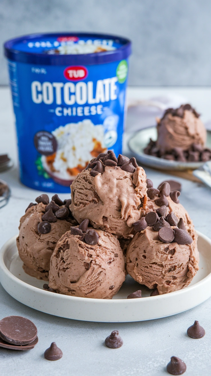 High Protein Chocolate Cottage Cheese Ice Cream Bites
