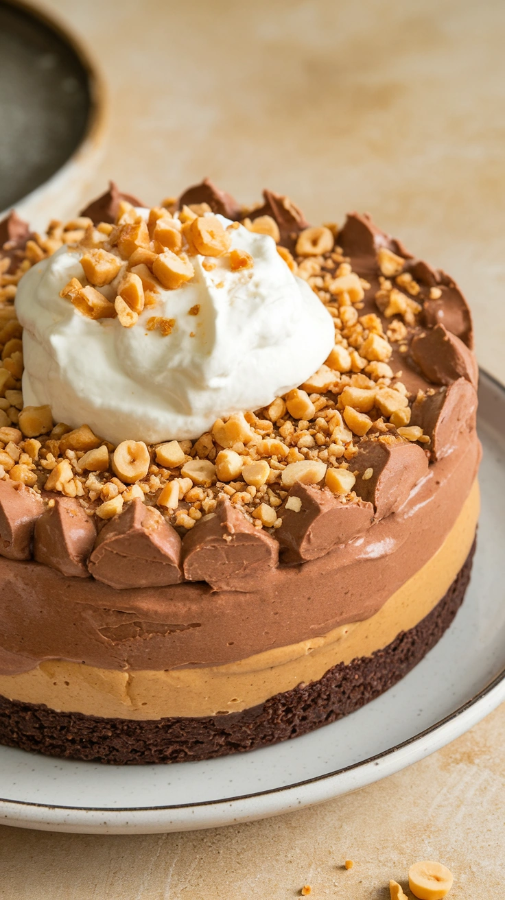 No-Bake Chocolate Peanut Butter Pie