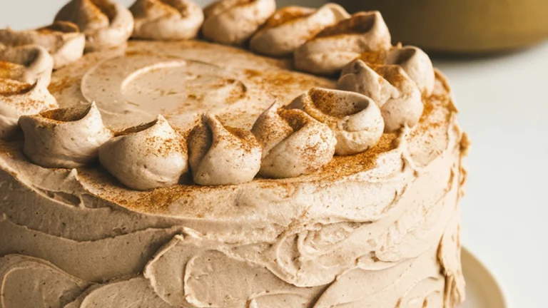 Cinnamon cake with coconut sugar frosting - Featured