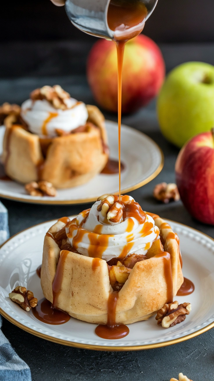 Bite-Sized Cinnamon Roll Apple Pie Cups