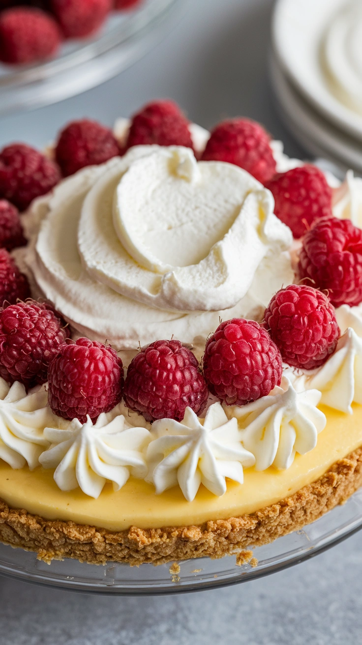 Creamy Lemon Raspberry Pie