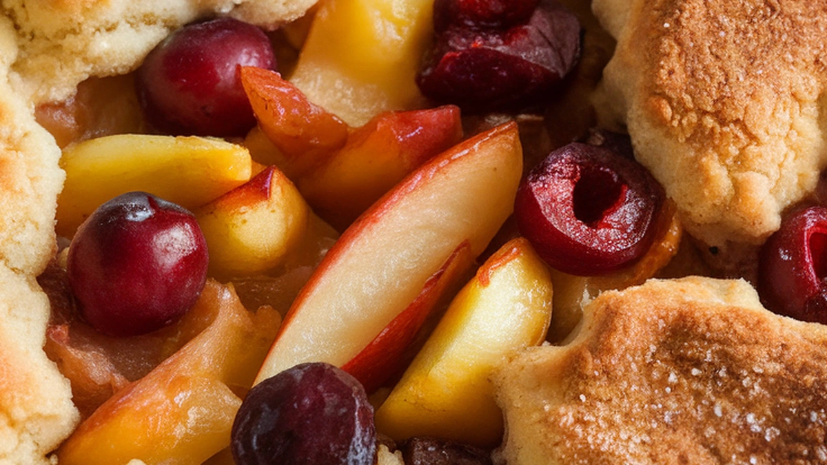 Fresh Fruit Cobbler with Sweet Butter Batter - Featured