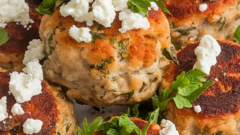 Fried Meatballs with Feta and Herbs - Featured