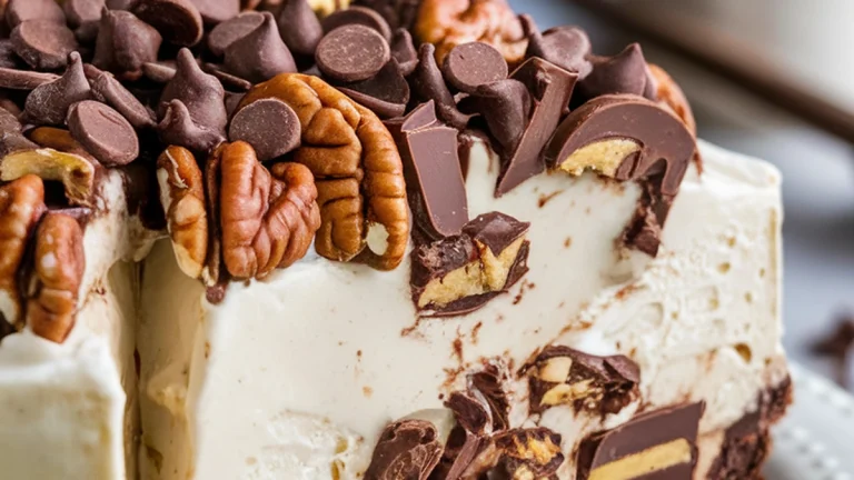 Homemade Turtle Ice Cream Pie - Featured